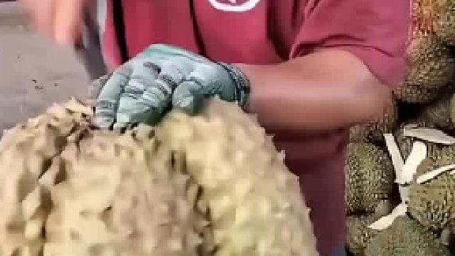 这榴莲都不开口，好像有点生啊