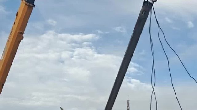 阴极保护外加电流高硅铸铁阳极深井阳极施工现场
