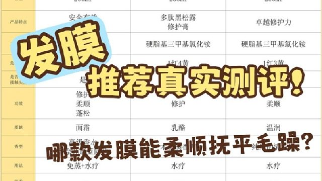 修护干枯发膜哪款最好用？发膜推荐真实测评！用错等于白用