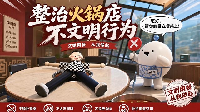今天来整治火锅店的不文明行为