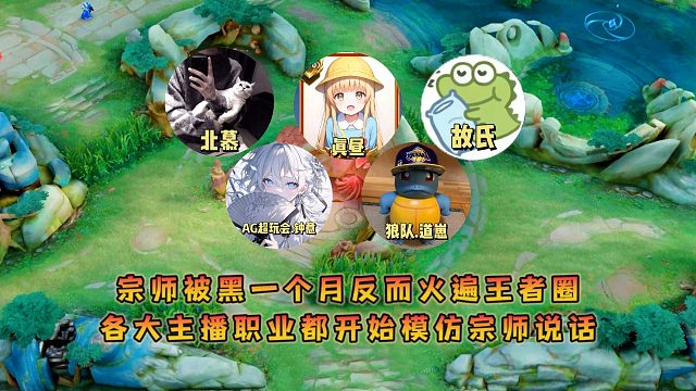 宗师被黑一个月反而火遍王者圈，各大主播职业都开始模仿宗师说话