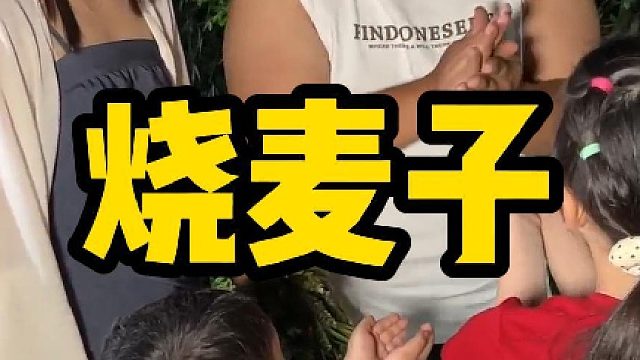 麦仁已然饱满成熟，带着妻儿重拾旧时光，围一起烧麦子，烟火袅袅满是儿时独有的童趣