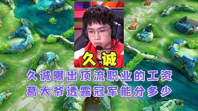 久诚曝出五线到顶流职业的工资，葛大爷透露冠军奖金选手能分多少