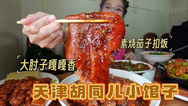 【逛吃天津】胡同里的小馆子也有漂亮大肘子！素烧茄子扣饭倍儿香