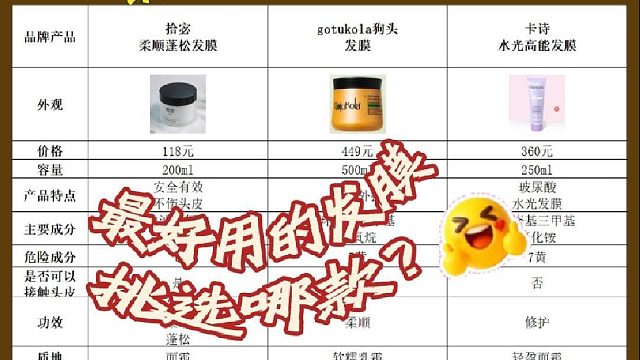 抚平毛躁怎么挑发膜？发膜免蒸柔顺修护干枯毛躁第一名！划重点