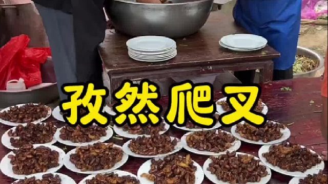 乡村大席一道硬菜孜然爬叉，焦香四溢，越嚼越香