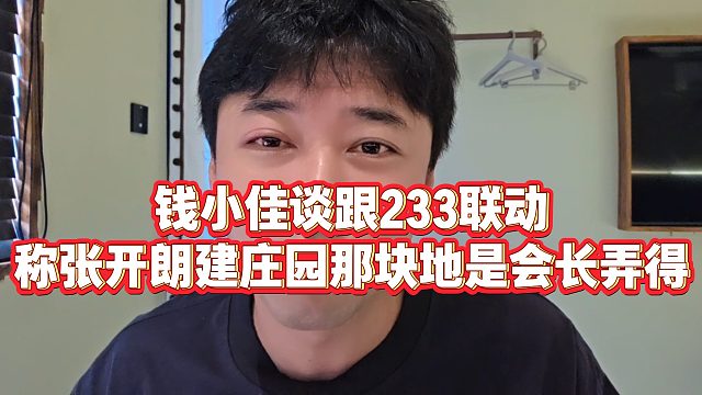 【钱小佳】钱小佳谈跟233联动，称张开朗建庄园那块地是会长弄得