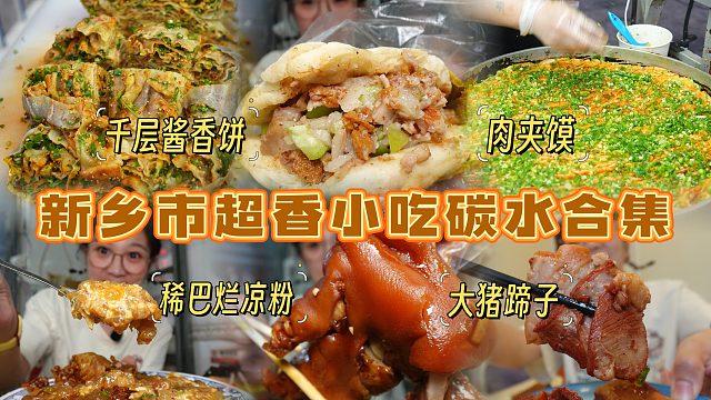 【逛吃新乡】千层超薄酱香饼！蒸菜肉夹馍炒凉粉！香香市实锤了~