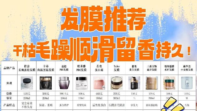 性价比出色的品牌发膜有什么款？发膜推荐干枯毛躁顺滑留香持久！