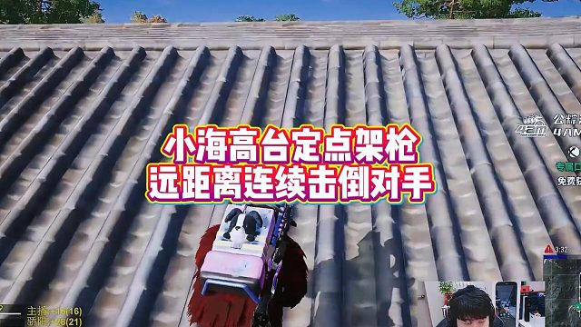 小海高台定点架枪，远距离连续击倒对手