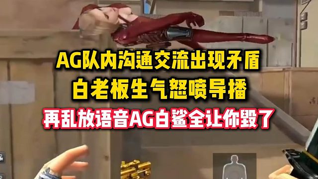 AG队内沟通交流出现矛盾，白老板生气怒喷导播，再乱放语音AG白鲨全让你毁了