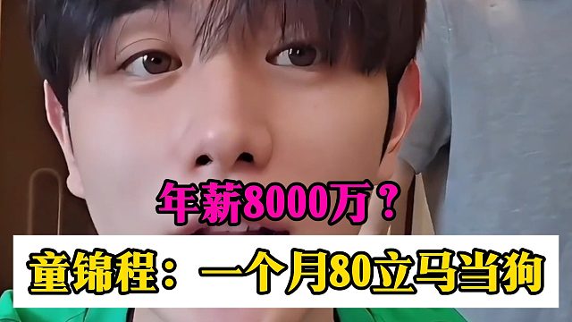 年薪8000万？童锦程：一个月80立马当狗