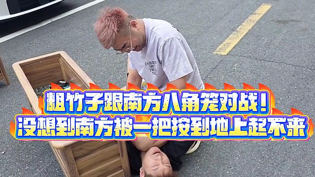 【小小小酷哥】粗竹子跟南方八角笼对战！没想到南方被一把按到地上起不来