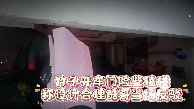 竹子开车门险些磕碰 ，称设计合理酷哥当场反驳