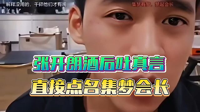 张开朗酒后吐真言，直接点名集梦会长