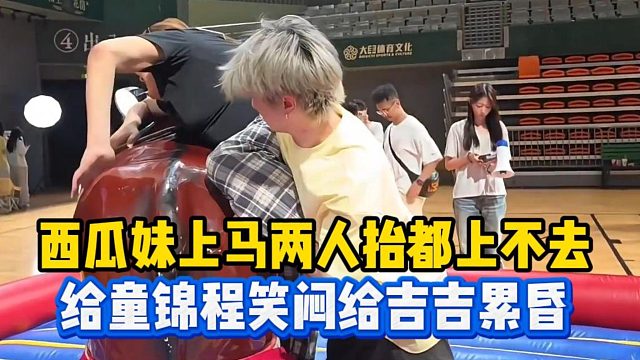 西瓜妹上牛两人都抬不上去童锦程笑昏