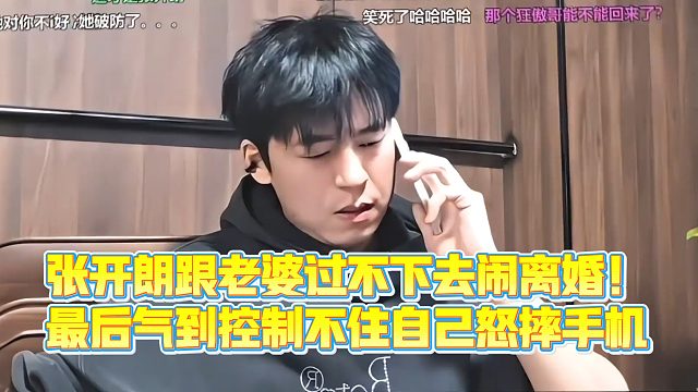 【集梦张开朗【233】】张开朗跟老婆过不下去闹离婚！最后气到控制不住自己怒摔手机