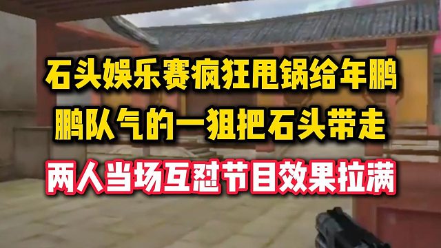 石头娱乐赛疯狂甩锅给年鹏，气的年鹏一狙把石头带走，两人全程互怼节目效果拉满