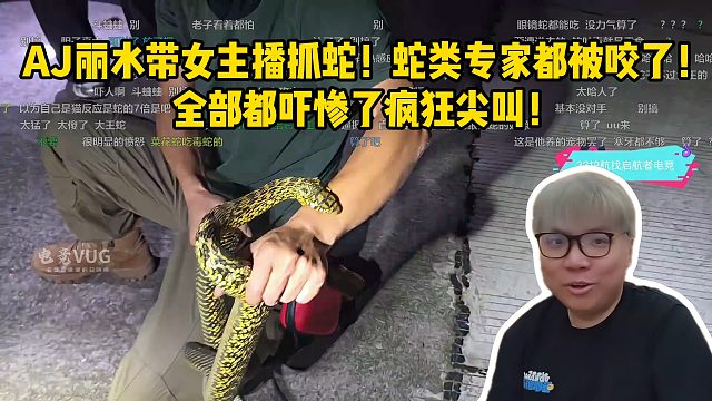 AJ丽水带女主播抓蛇！蛇类专家都被咬了！全部都吓惨了疯狂尖叫！