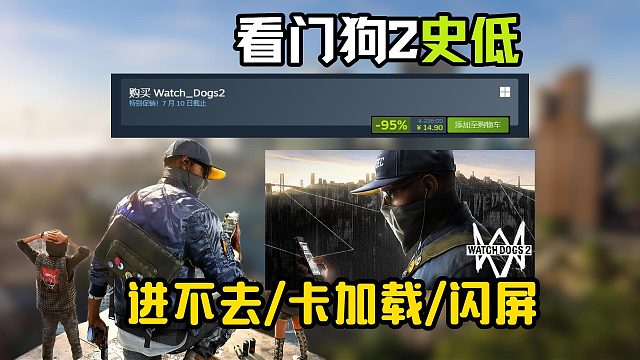 【看门狗2】史低14！游戏无法启动/卡加载进不去/闪屏怎么办？游戏报错必看