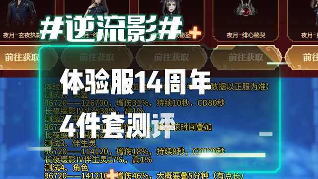 逆流影1185：体验服14周年夜月4件套测评