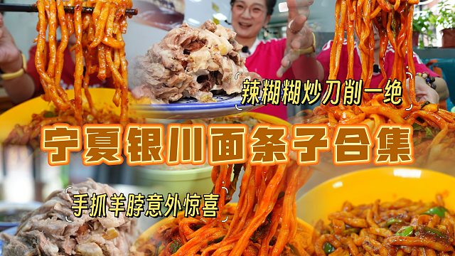 【逛吃银川】5种不同的面条合集!棍棍刀削小揪面,辣糊炒刀削绝了！