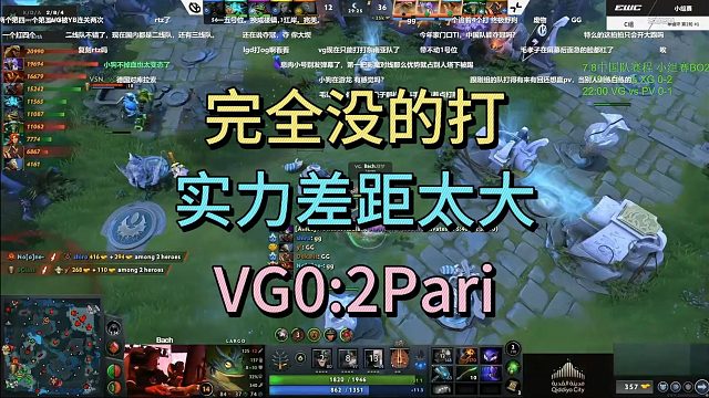完全打不了，实力差距太大，石油杯VG0:2PARI