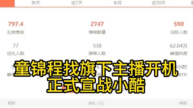 童锦程找旗下主播开机，正式宣战小酷