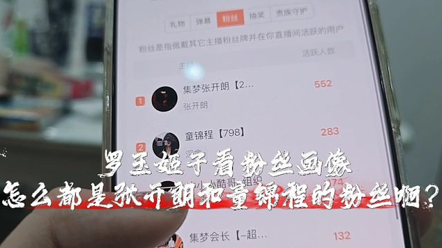 罗玉姬子看粉丝画像，怎么都是张开朗和童锦程的粉丝啊？