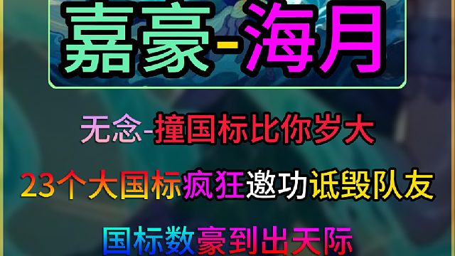 无念巅峰赛遇23个大国标嘉豪！局内疯狂邀功诋毁队友，国标数多到豪出天际！
