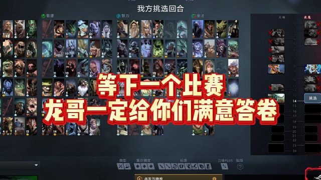 等下一个比赛，龙哥一定给你们满意答卷