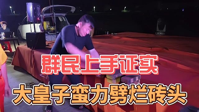 群民上手证实，大皇子蛮力劈烂砖头