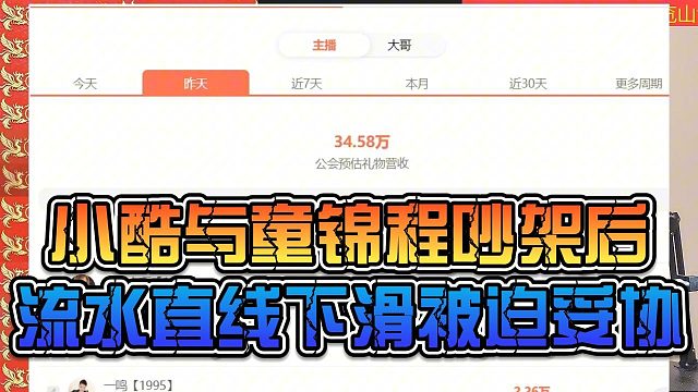 小酷与童锦程吵架后流水直线下滑被迫妥协