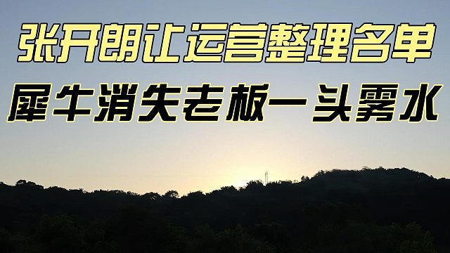 张开朗让运营整理名单，犀牛消失老板一头雾水
