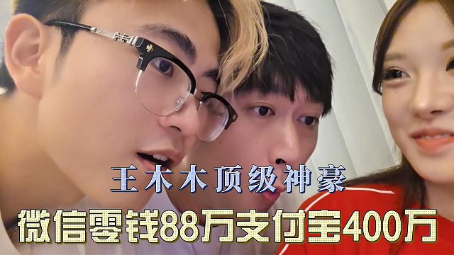 王木木顶级神豪，微信零钱88万支付宝400万