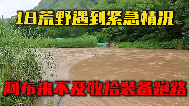 18荒野遇到紧急情况，阿布来不及收拾装备跑路