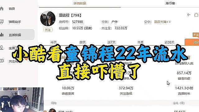 小酷看童锦程22年流水，直接吓懵了
