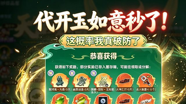 代开玉如意直接秒出！心态崩了