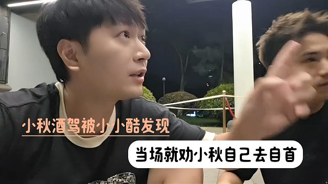 小秋酒驾被小小酷发现，当场就劝小秋自己去自首