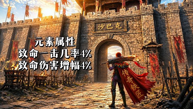 传奇：元素属性致命一击几率4%，致命伤害增幅4%