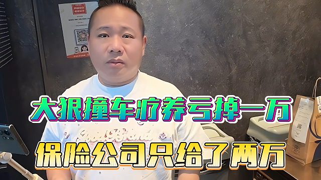 大狠撞车疗养亏掉一万，保险公司只给了两万