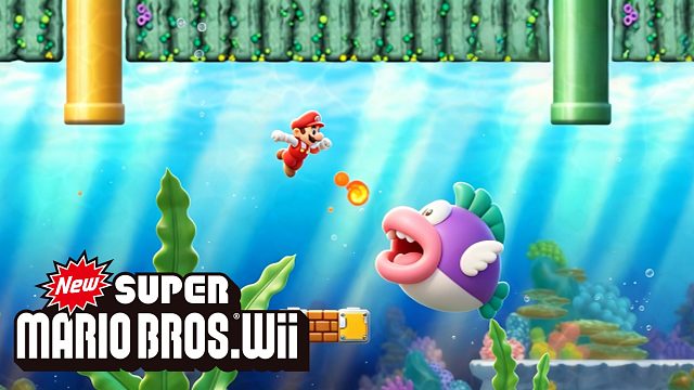 新超级马里奥兄弟WII，水世界开始上难度
