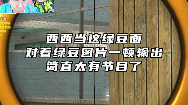 西西当这绿豆面，对着绿豆图片一顿输出，简直太有节目了