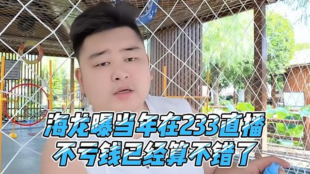 海龙曝当年在233直播，不亏钱已经算不错了