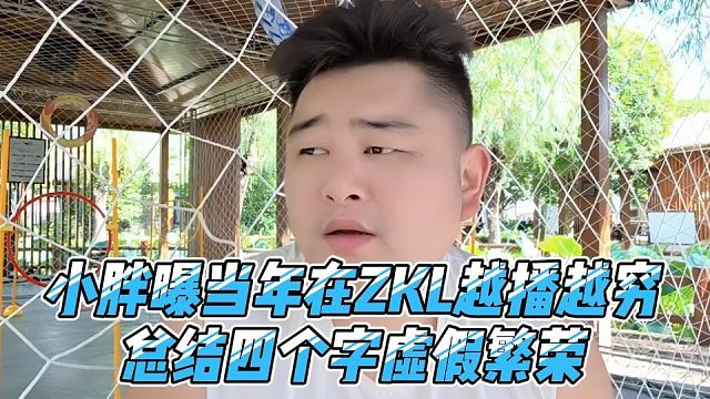 小胖曝当年在ZKL越播越穷，总结四个字虚假繁荣
