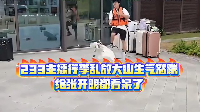 【集梦张开朗【233】】233主播行李乱放大山生气怒踹，给张开朗都看呆了