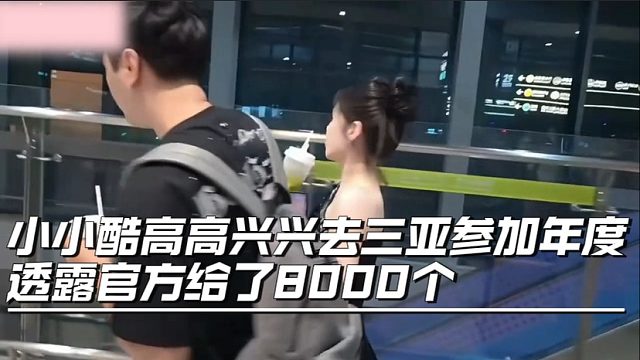 小小酷高高兴兴去三亚参加年度，透露官方给了8000个