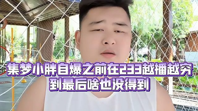 【集梦会长】集梦小胖自爆之前在233越播越穷，到最后啥也没得到