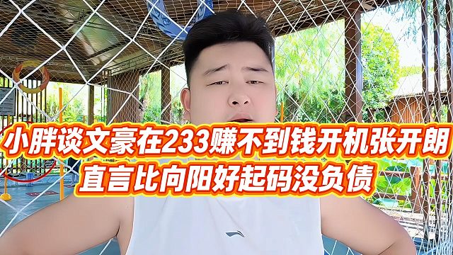 【集梦会长】小胖谈文豪在233赚不到钱开机张开朗，直言比向阳好起码没负债
