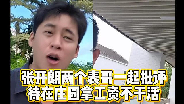 张开朗两个表哥一起批评，待在庄园拿工资不干活